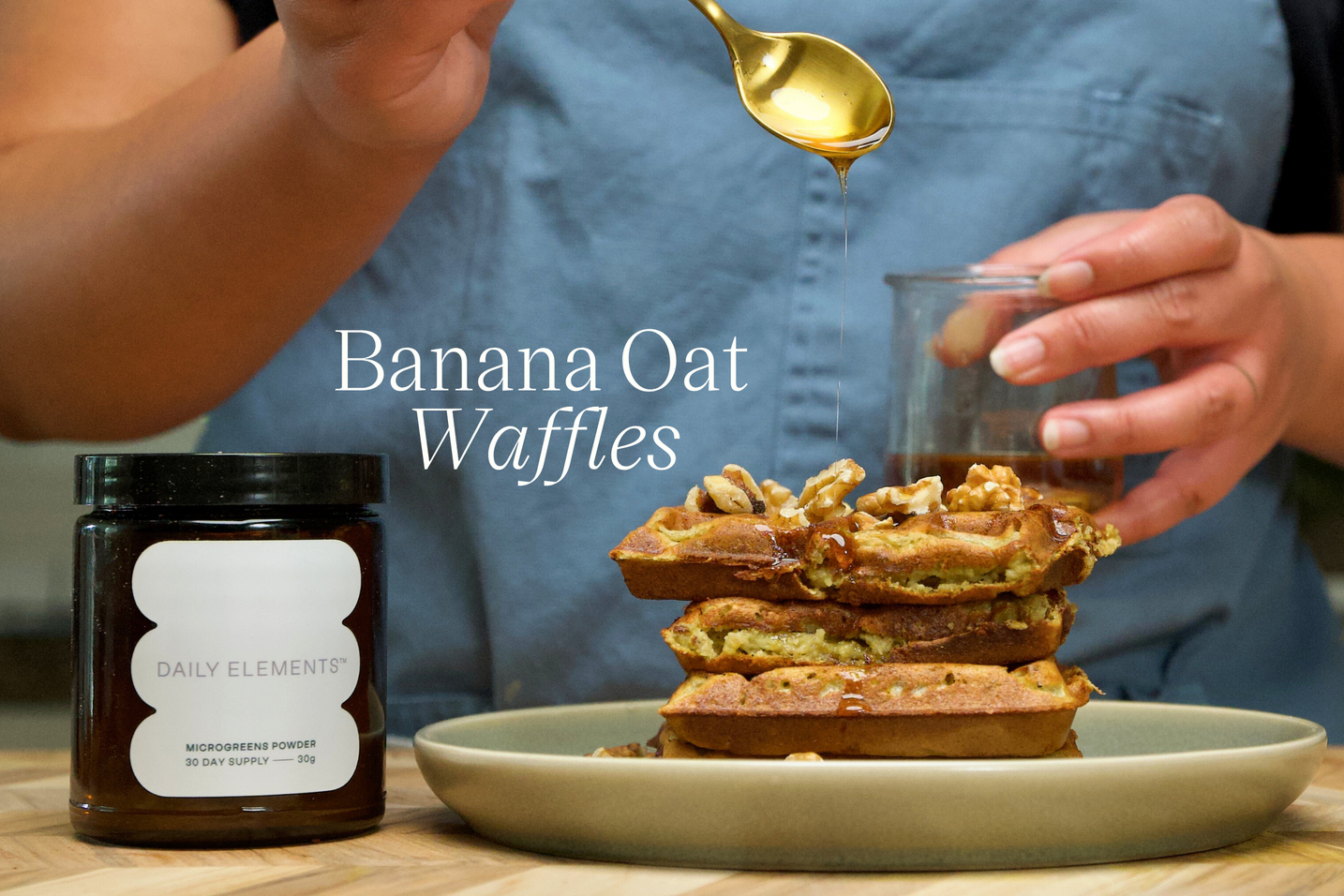 banana oat waffle shot