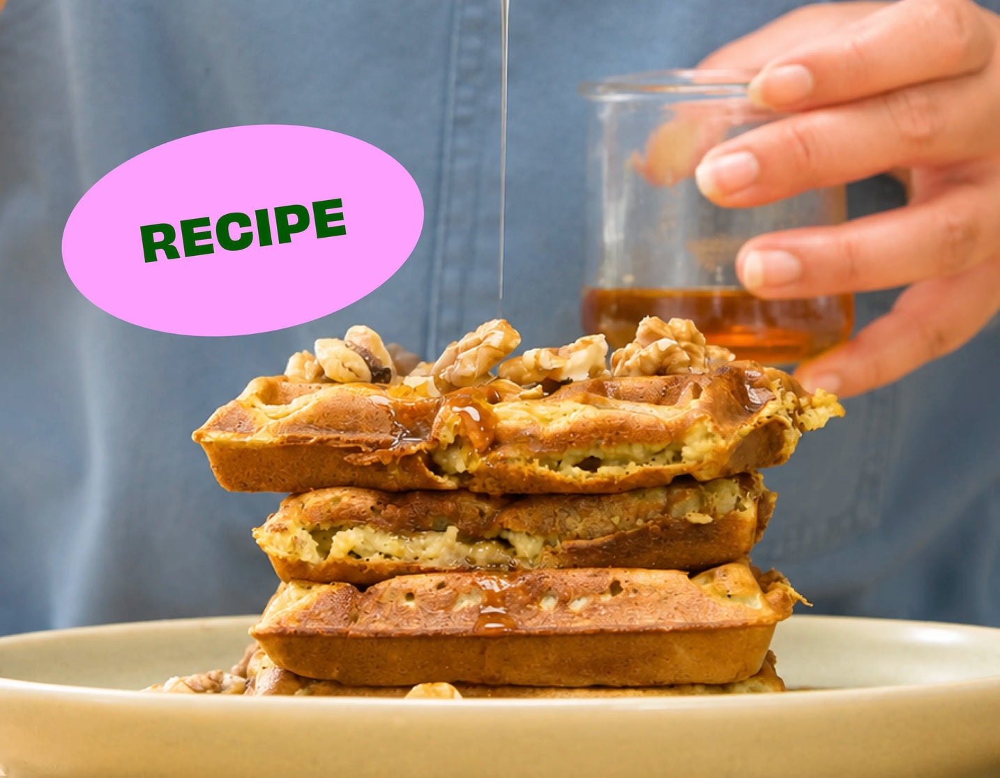Healthy and Fluffy Banana Oat Waffles