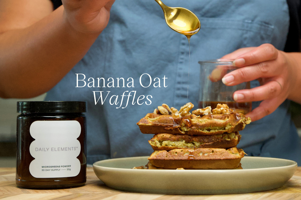 banana oat waffle shot