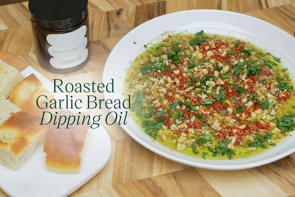 Easy Homemade Roasted Garlic Bread Dipping Oil with Herbs