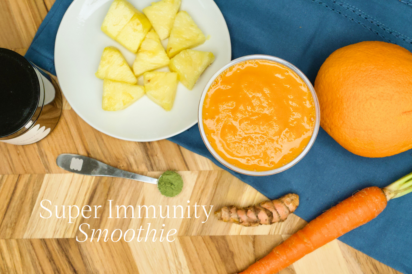 Creamy Golden Immunity Smoothie with Turmeric & Pineapple