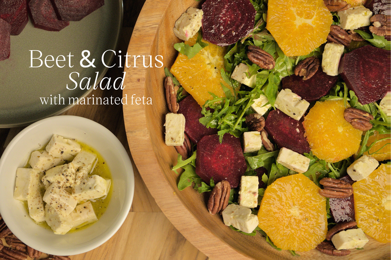 Roasted Beet and Citrus Salad Recipe with Marinated Feta