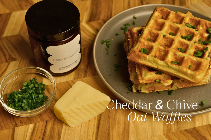 Savory Cheddar and Chive Oat Waffles