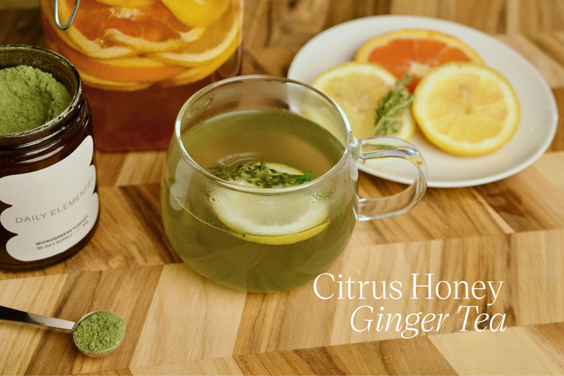 Warm Citrus Honey and Ginger Tea