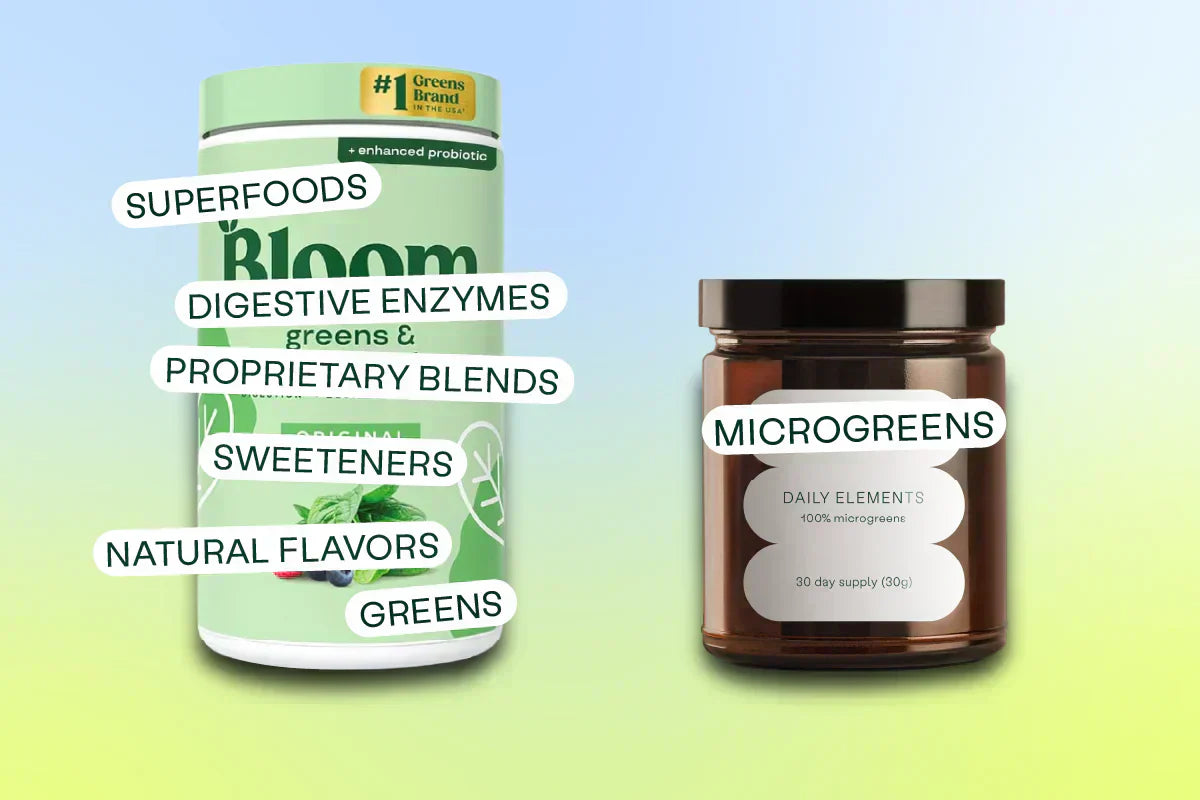 Daily Elements or Blooms Greens main comparison picture